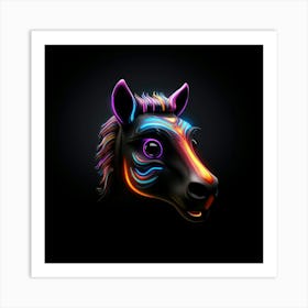 Neon Horse Head 2 Affiche