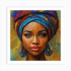 African Woman With Turban 1 Art Print