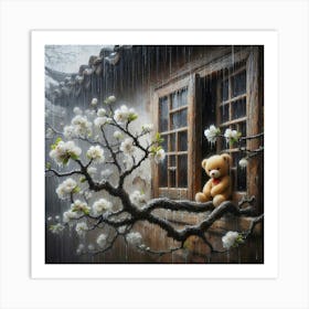 Teddy Bear In The Rain 7 Art Print