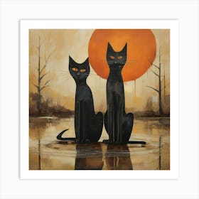 Abstract cats 8 Art Print