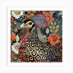 Patchwork Quilted Guinea Fowl 2 Art Print