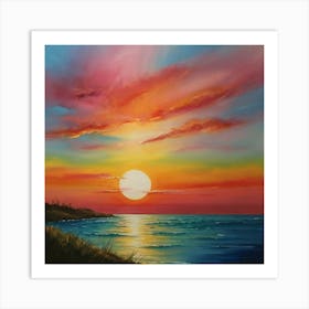 Sunset At The Beach 22 Art Print