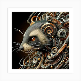 Mechanical Raccoon Art Print