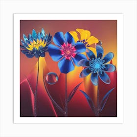 Abstract Flowers 3 Art Print