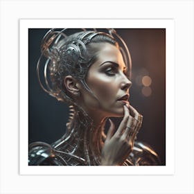 Futuristic Woman Created by using Imagine AI Art 1 Art Print