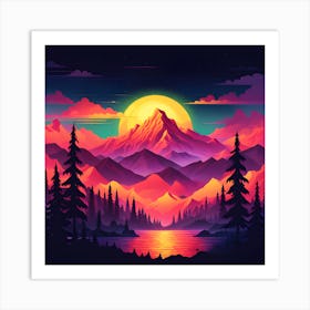 Mountain Landscape Painting Art Print