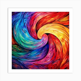 Abstract Colorful Swirl Background Art Print