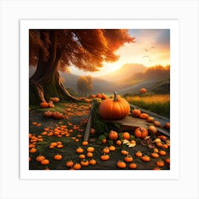 Autumn Pumpkins Art Print