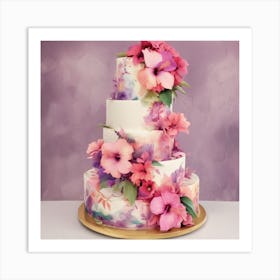 Watercolour Cake Art Print