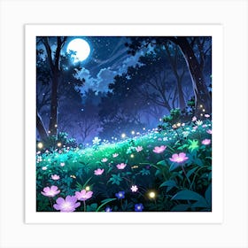 Night garden Art Print