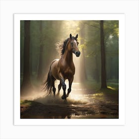 Horse In The Forest Art Print