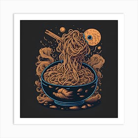 Asian Noodle Bowl Art Print