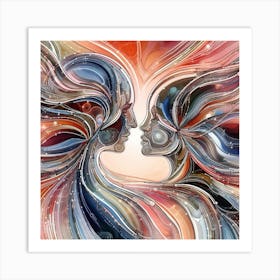 Relationship, abstact Art Print