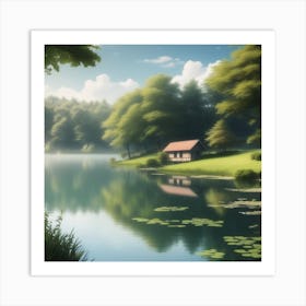 House By The Lake 1 Art Print