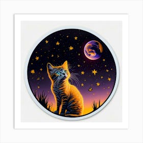 Cat Colored Sky (28) Art Print