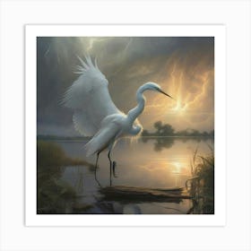 Egret Art Print