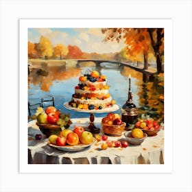 Cake And Fruit Art Print