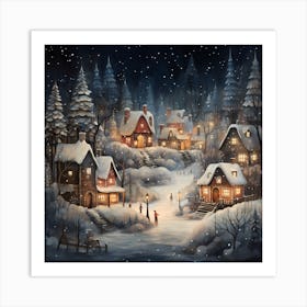 Rustic Yarned Holiday Whirlwind Art Print