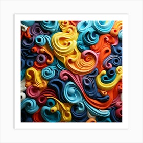 Colorful Swirls 1 Art Print