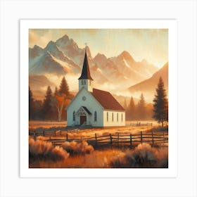 Sunday Morning In The Valley Church Art Print