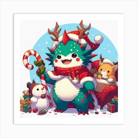 Santa Monster Art Print
