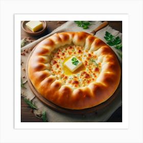 Georgian Khachapuri With Butter And Herbs Art Print