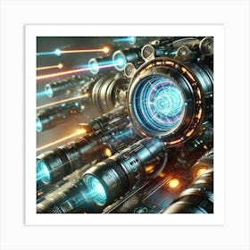 A Close Up Sci Fi Scene Tranquility Interceptor Laser Array 1 Art Print