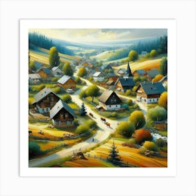 Village In The Countryside 2 Art Print