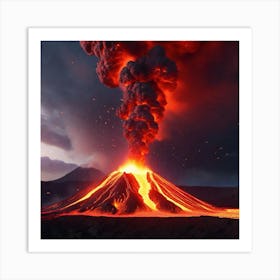 Erupting Volcano Art Print