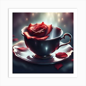 Elegant Rose In A Cup Art Print