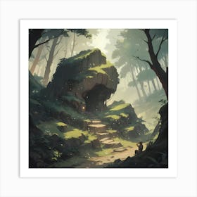 Cave In The Woods Art Print