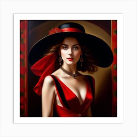 Woman In A Red Dress 14 Art Print