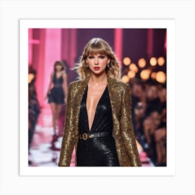 Taylor Swift On The Runway Art Print