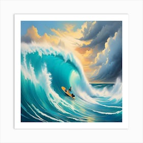 Surfer On A Wave Art Print