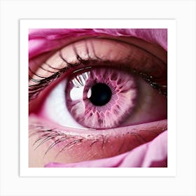 Pink Eye Human Close Up Pupil Iris Vision Gaze Look Stare Sight Close Macro Detailed R (1) Art Print