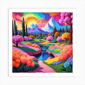 Colorful Landscape Painting Art Print