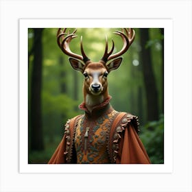 Flux Dev A Majestic Deer Adorned With An Extravagant Haute Cou 2 Art Print