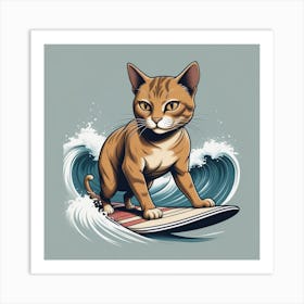 Surf Cat Art Print