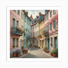 European Vintage Streetscape Streets Of Timeless Charm (2) Art Print