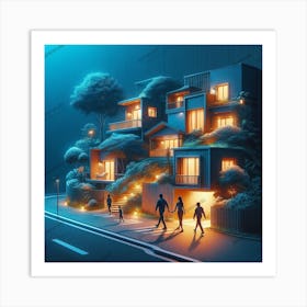 House At Night Art Print