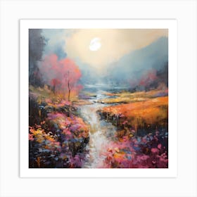 Riverside Brushstroke Delight Art Print