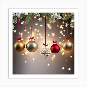 Christmas Tree With Ornaments 3 Art Print