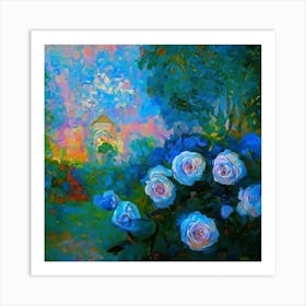 Blue Roses Art Print