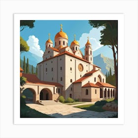 Graphic Design Monastery Art 3 Art Print