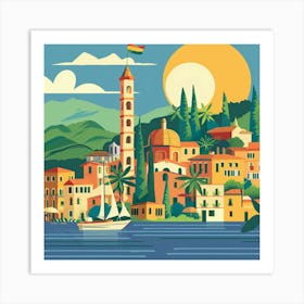 Croatia minimal Art Print