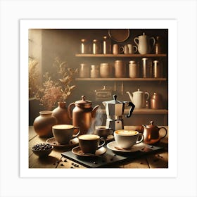 Sunlit Coffee Ambiance Art Print