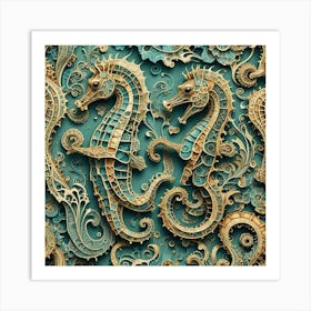 Seahorses 15 Art Print