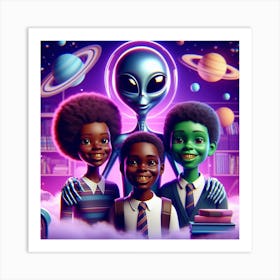 Aliens In Space Art Print