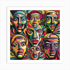 Colorful Faces Art Print