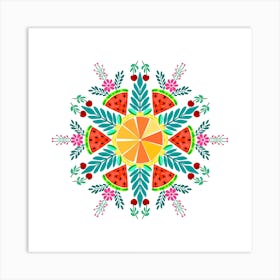 Watermelon Mandala - Summer Vibes Art Print